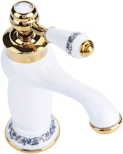 Load image into Gallery viewer, Vintage Floral Ceramic Single Handle Mixer Tap Cold Hot Water
