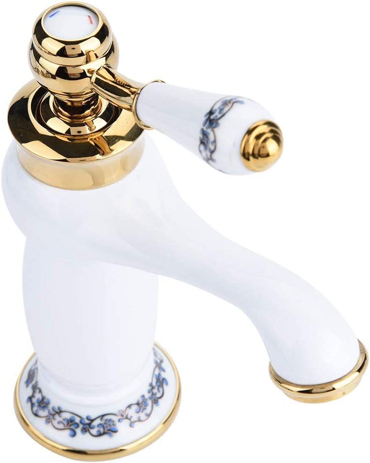 Vintage Floral Ceramic Single Handle Mixer Tap Cold Hot Water