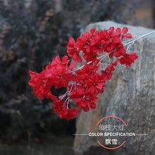 Load image into Gallery viewer, Artificial Cherry Branches Three Pronged Encrypted Peach Blossom Branch
