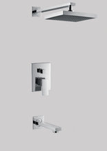 Load image into Gallery viewer, Bath/Shower  Mixer - Square Series L005C + Wall Mount Raining Shower Head + Spout
