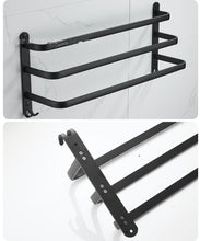 Load image into Gallery viewer, Black Space Aluminum Bathroom Shelf Towel Rack 2200-12
