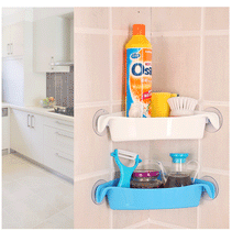 Load image into Gallery viewer, Triangle Storage Rack Multi-Use Bathroom Kitchen Corner Wall Mounted Rack
