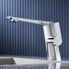 Load image into Gallery viewer, Brass Basin Faucet Single Handle Hole Black Chrome Bathroom Cold Hot Water Mixer

