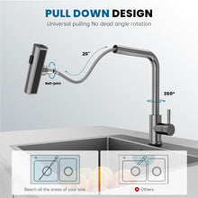 Load image into Gallery viewer, Nickel 304 Stainless Steel Pull-out Kitchen Faucet Waterfall Hot And Cold Mixed
