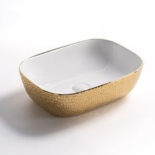 Load image into Gallery viewer, Luxury Brushed Gold Round Ceramic Bathroom Basin Countertop 402
