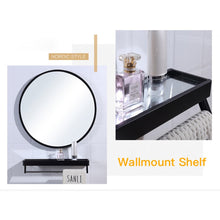 Load image into Gallery viewer, Bathroom Metal Wall Mirror Shelf White Framed Rectangle 800mm White/Black
