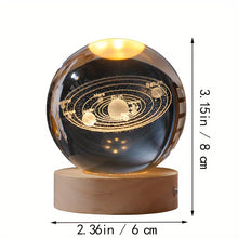 Load image into Gallery viewer, 6cm Crystal Ball Laser Engraved Glass Sphere with Wooden USB Base

