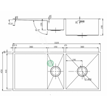 Load image into Gallery viewer, Kitchen Sink Stainless Steel Double Bowl
