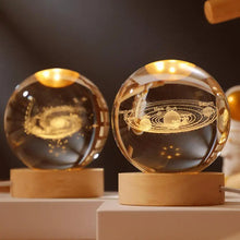 Load image into Gallery viewer, 6cm Crystal Ball Laser Engraved Glass Sphere with Wooden USB Base
