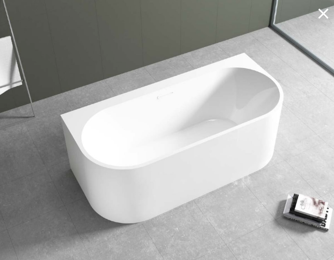 Freestanding Bath Tub Acrylic Straight Single Curved