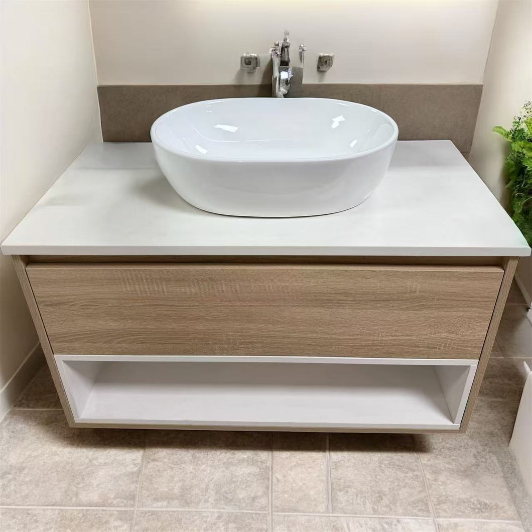 Vanity - Polie 900mm Wall Hung  Vanity with counter top