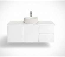Load image into Gallery viewer, Wall Hung Bathroom Vanity - Matt White  700/900/1200mm Marble Stone Counter Top
