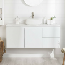 Load image into Gallery viewer, Wall Hung Bathroom Vanity - Matt White  700/900/1200mm Marble Stone Counter Top
