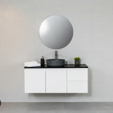 Load image into Gallery viewer, Wall Hung Bathroom Vanity - Matt White  700/900/1200mm Black Marble Stone Counter Top

