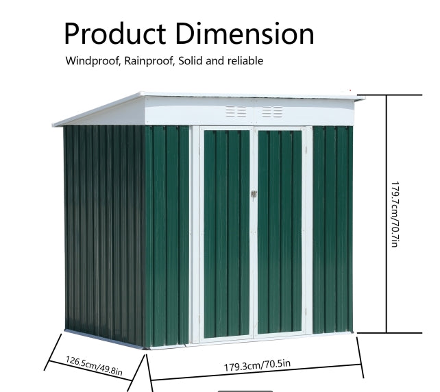 Swing Door Gable Roof Shed - L1793xD1266xH1796