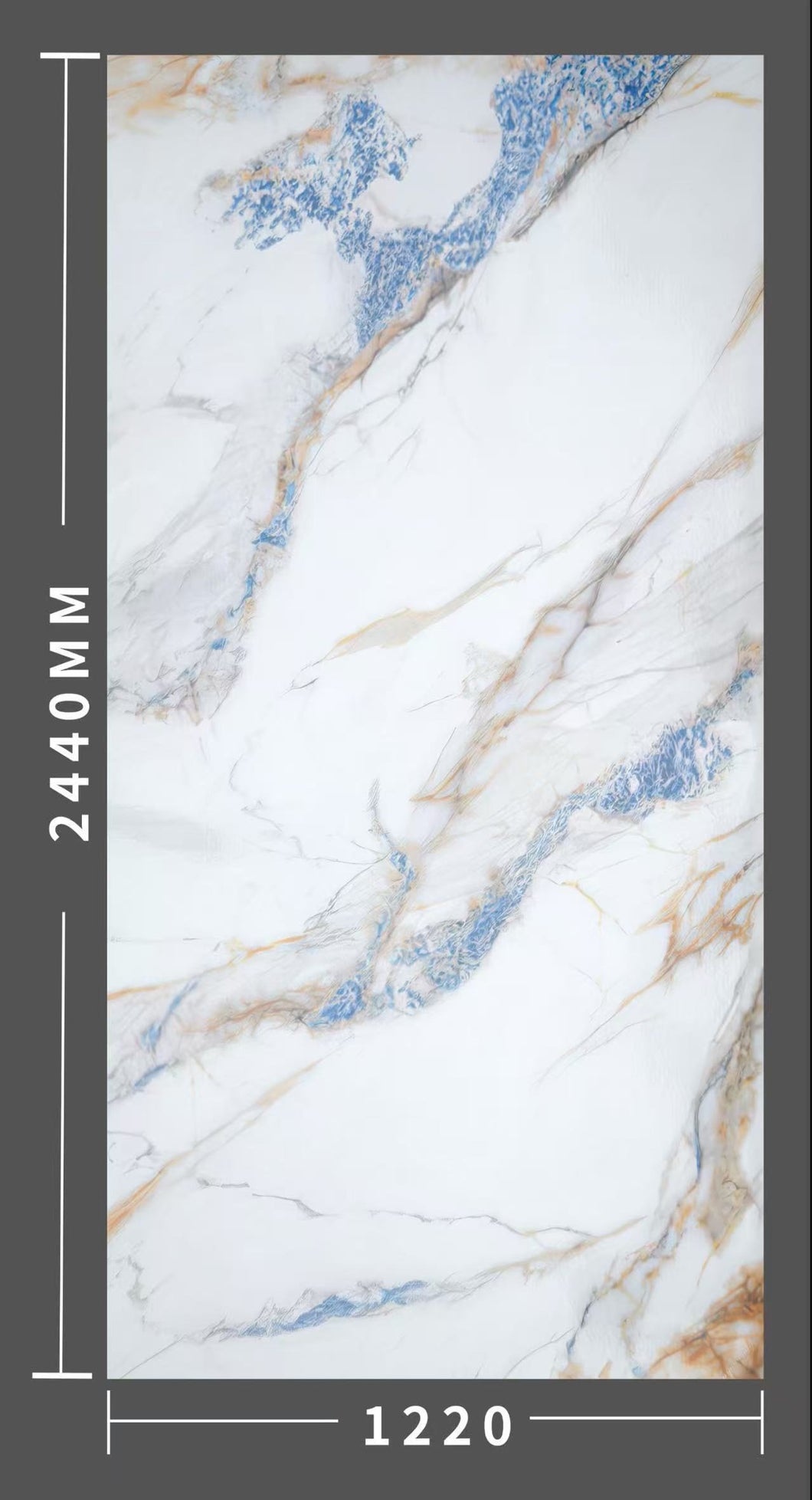 PVC UV Marble Stone Board - Bruno Blue