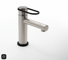 Load image into Gallery viewer, Aquatica Link Basin Mixer Brushed Nickel with Black Trim
