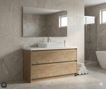 Load image into Gallery viewer, Wooden Style Freestanding Plywood Vanity with Stone Top 900mm
