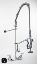Load image into Gallery viewer, Pre Rinse Faucet Commercial Pull Down Brass Double Handles Pre Rinse Faucet - Wall Mount
