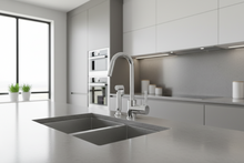Load image into Gallery viewer, Aquatica Zento Sink Mixer with Separate Hob-Mounted Pullout Spray Chrome
