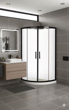 Load image into Gallery viewer, ZENITH ROUND FRONT SHOWER BOX - twin sliding doors - Black Frame 2000mm
