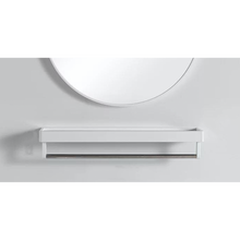 Load image into Gallery viewer, Bathroom Metal Wall Mirror Shelf White Framed Rectangle 800mm White/Black
