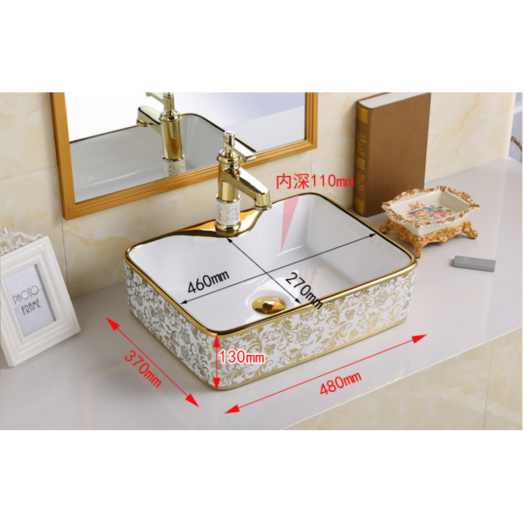 Counter Top Ceramic Basin 6005 - Golden