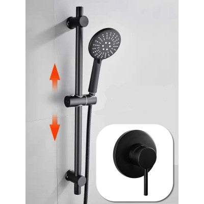 Shower Slide Combo Mains Pressure 129CP Black Set
