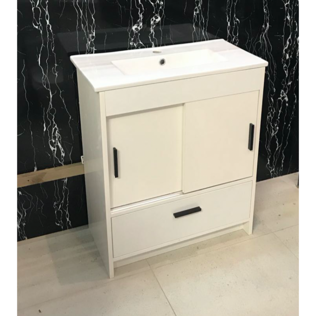 Vanity - Dekkor Series Plywood L700/900Gloss White (Slim Top) - 100% Water Proof