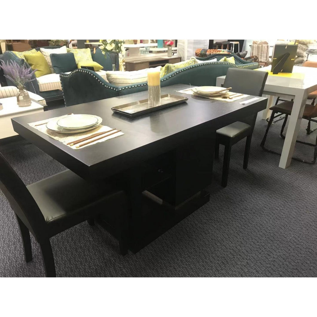 DINING TABLE - BLACK -Storage space under the table