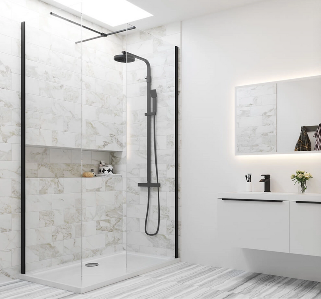 Walkin Shower - Hill Series 900mm - Black