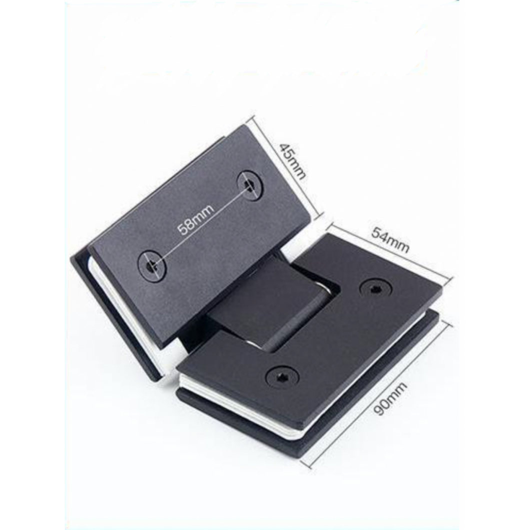 Shower Door Hinges, 135 Degree, Glass to Glass - H135 Black