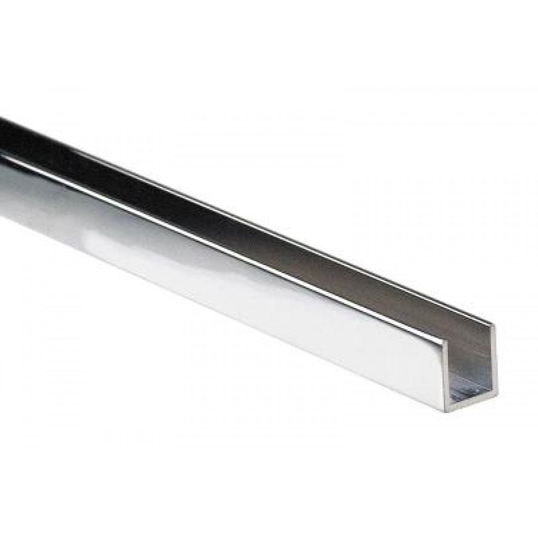 Aluminium U-Channel for 10mm Glass Shower Screens - Multiple colors